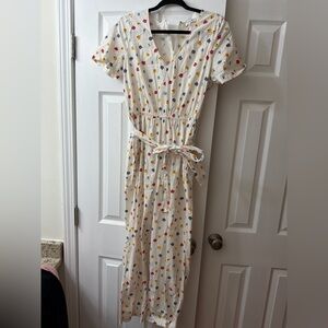 Madewell Cream Floral Maxi Dress
